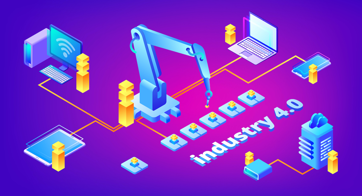 Industry 4.0 technology vector illustration